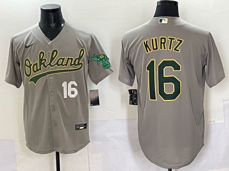 Men Oakland Athletics #16 Kurtz Grey Nike 2025 MLB Jersey 03